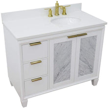 Load image into Gallery viewer, Bellaterra Home Vanity BellaTerra Home 43&quot; Single vanity in White finish with White quartz and oval sink- Right door/Right sink 400990-43R-WH-WEOR