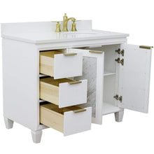 Load image into Gallery viewer, Bellaterra Home Vanity BellaTerra Home 43&quot; Single vanity in White finish with White quartz and oval sink- Right door/Right sink 400990-43R-WH-WEOR
