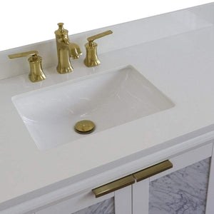 Bellaterra Home Vanity BellaTerra Home 43" Single vanity in White finish with White quartz and rectangle sink- Left door/Left sink 400990-43L-WH-WERL