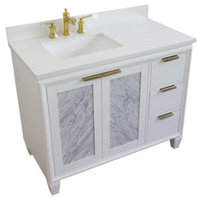 Load image into Gallery viewer, Bellaterra Home Vanity BellaTerra Home 43&quot; Single vanity in White finish with White quartz and rectangle sink- Left door/Left sink 400990-43L-WH-WERL