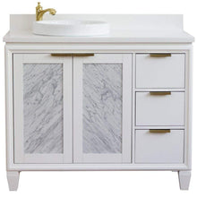 Load image into Gallery viewer, Bellaterra Home Vanity BellaTerra Home 43&quot; Single vanity in White finish with White quartz and round sink- Left door/Left sink 400990-43L-WH-WERDL