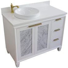 Load image into Gallery viewer, Bellaterra Home Vanity BellaTerra Home 43&quot; Single vanity in White finish with White quartz and round sink- Left door/Left sink 400990-43L-WH-WERDL