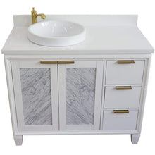 Load image into Gallery viewer, Bellaterra Home Vanity BellaTerra Home 43&quot; Single vanity in White finish with White quartz and round sink- Left door/Left sink 400990-43L-WH-WERDL