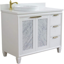 Load image into Gallery viewer, Bellaterra Home Vanity BellaTerra Home 43&quot; Single vanity in White finish with White quartz and round sink- Left door/Left sink 400990-43L-WH-WERDL