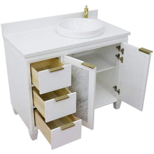 Load image into Gallery viewer, Bellaterra Home Vanity BellaTerra Home 43&quot; Single vanity in White finish with White quartz and round sink- Right door/Right sink 400990-43R-WH-WERDR