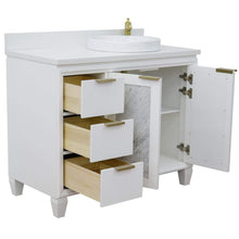 Load image into Gallery viewer, Bellaterra Home Vanity BellaTerra Home 43&quot; Single vanity in White finish with White quartz and round sink- Right door/Right sink 400990-43R-WH-WERDR