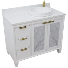 Load image into Gallery viewer, Bellaterra Home Vanity BellaTerra Home 43&quot; Single vanity in White finish with White quartz and round sink- Right door/Right sink 400990-43R-WH-WERDR