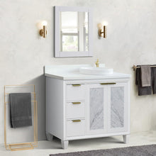 Load image into Gallery viewer, Bellaterra Home Vanity BellaTerra Home 43&quot; Single vanity in White finish with White quartz and round sink- Right door/Right sink 400990-43R-WH-WERDR