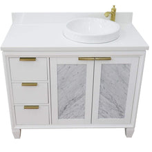 Load image into Gallery viewer, Bellaterra Home Vanity BellaTerra Home 43&quot; Single vanity in White finish with White quartz and round sink- Right door/Right sink 400990-43R-WH-WERDR