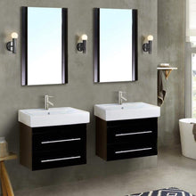 Load image into Gallery viewer, Bellaterra Home Vanity BellaTerra Home 48.5 in Double Wall Mount Style Sink Vanity-Wood-Black 203102-D