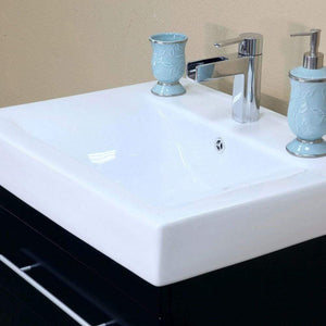 Bellaterra Home Vanity BellaTerra Home 48.5 in Double Wall Mount Style Sink Vanity-Wood-Black 203102-D