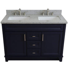 Load image into Gallery viewer, Bellaterra Home Vanity BellaTerra Home 48&quot; Double sink vanity in Blue finish with Gray granite and rectangle sink 400700-49D-BU-GYR