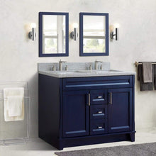 Load image into Gallery viewer, Bellaterra Home Vanity BellaTerra Home 48&quot; Double sink vanity in Blue finish with Gray granite and rectangle sink 400700-49D-BU-GYR