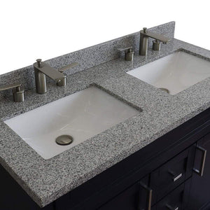 Bellaterra Home Vanity BellaTerra Home 48" Double sink vanity in Blue finish with Gray granite and rectangle sink 400700-49D-BU-GYR