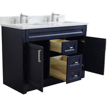 Load image into Gallery viewer, Bellaterra Home Vanity BellaTerra Home 48&quot; Double sink vanity in Blue finish with White quartz and rectangle sink 400700-49D-BU-WER