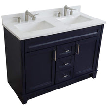 Load image into Gallery viewer, Bellaterra Home Vanity BellaTerra Home 48&quot; Double sink vanity in Blue finish with White quartz and rectangle sink 400700-49D-BU-WER