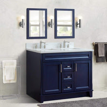 Load image into Gallery viewer, Bellaterra Home Vanity BellaTerra Home 48&quot; Double sink vanity in Blue finish with White quartz and rectangle sink 400700-49D-BU-WER