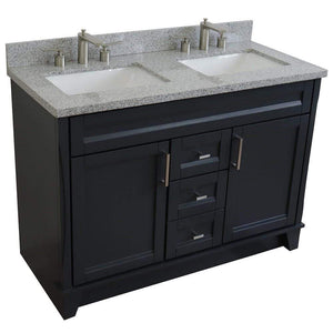 Bellaterra Home Vanity BellaTerra Home 48" Double sink vanity in Dark Gray finish with Gray granite and rectangle sink  400700-49D-DG-GYR