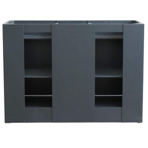 Bellaterra Home Vanity BellaTerra Home 48" Double sink vanity in Dark Gray finish with Gray granite and rectangle sink  400700-49D-DG-GYR