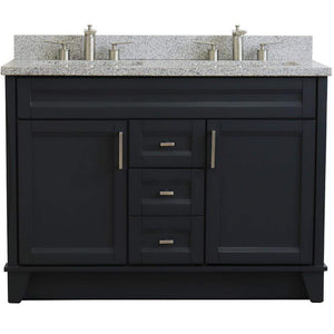 Bellaterra Home Vanity BellaTerra Home 48" Double sink vanity in Dark Gray finish with Gray granite and rectangle sink  400700-49D-DG-GYR