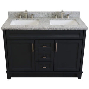 Bellaterra Home Vanity BellaTerra Home 48" Double sink vanity in Dark Gray finish with Gray granite and rectangle sink  400700-49D-DG-GYR