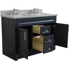 Bellaterra Home Vanity BellaTerra Home 48" Double sink vanity in Dark Gray finish with Gray granite and rectangle sink  400700-49D-DG-GYR