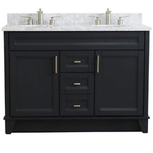 Load image into Gallery viewer, Bellaterra Home Vanity BellaTerra Home 48&quot; Double sink vanity in Dark Gray finish with White carrara marble and oval sink 400700-49D-DG-WMO