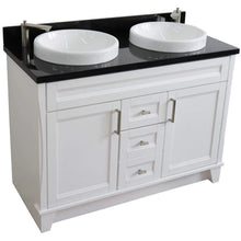 Load image into Gallery viewer, Bellaterra Home Vanity BellaTerra Home 48&quot; Double sink vanity in White finish with Black galaxy granite and round sink 400700-49D-WH-BGRD