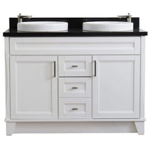 Load image into Gallery viewer, Bellaterra Home Vanity BellaTerra Home 48&quot; Double sink vanity in White finish with Black galaxy granite and round sink 400700-49D-WH-BGRD