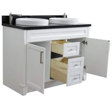 Load image into Gallery viewer, Bellaterra Home Vanity BellaTerra Home 48&quot; Double sink vanity in White finish with Black galaxy granite and round sink 400700-49D-WH-BGRD