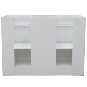 Bellaterra Home Vanity BellaTerra Home 48" Double sink vanity in White finish with Black galaxy granite and round sink 400700-49D-WH-BGRD