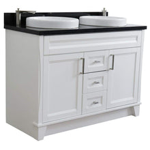 Load image into Gallery viewer, Bellaterra Home Vanity BellaTerra Home 48&quot; Double sink vanity in White finish with Black galaxy granite and round sink 400700-49D-WH-BGRD