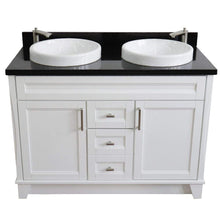 Load image into Gallery viewer, Bellaterra Home Vanity BellaTerra Home 48&quot; Double sink vanity in White finish with Black galaxy granite and round sink 400700-49D-WH-BGRD