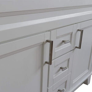 Bellaterra Home Vanity BellaTerra Home 48" Double sink vanity in White finish with Black galaxy granite and round sink 400700-49D-WH-BGRD