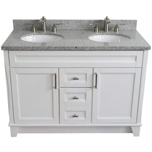 Bellaterra Home Vanity BellaTerra Home 48" Double sink vanity in White finish with Gray granite and oval sink 400700-49D-WH-GYO