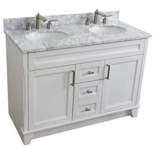 Load image into Gallery viewer, Bellaterra Home Vanity BellaTerra Home 48&quot; Double sink vanity in White finish with White carrara marble and oval sink 400700-49D-WH-WMO