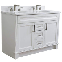 Load image into Gallery viewer, Bellaterra Home Vanity BellaTerra Home 48&quot; Double sink vanity in White finish with White quartz and oval sink 400700-49D-WH-WEO