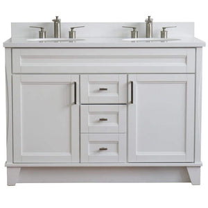 Bellaterra Home Vanity BellaTerra Home 48" Double sink vanity in White finish with White quartz and oval sink 400700-49D-WH-WEO