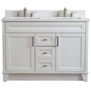 Bellaterra Home Vanity BellaTerra Home 48" Double sink vanity in White finish with White quartz and rectangle sink 400700-49D-WH-WER