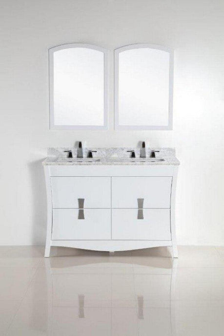 Bellaterra Home Vanity BellaTerra Home 48 in. Double sink vanity with White Carrara Top 500701-48D-WC