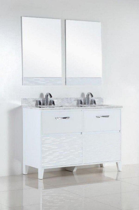 Bellaterra Home Vanity BellaTerra Home 48 in. Double sink vanity with White Carrara Top 500709-48D-WC