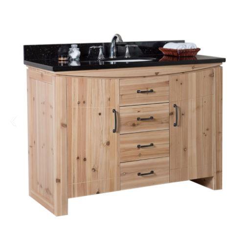 Bellaterra Home Vanity BellaTerra Home 48 in Single Sink Vanity-Solid Fir-Natural 6001C-48-NL-BG