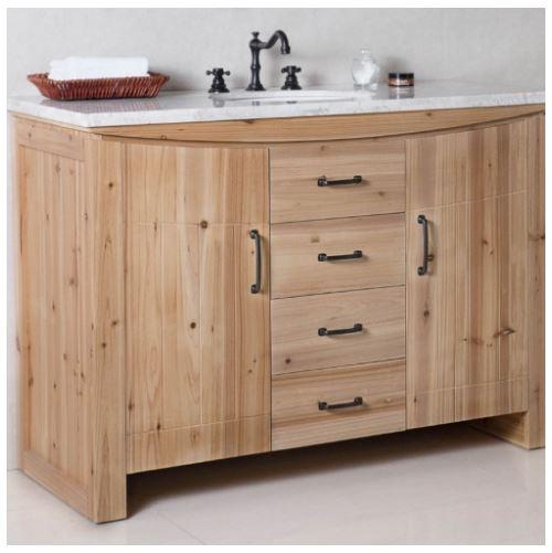 Bellaterra Home Vanity BellaTerra Home 48 in Single Sink Vanity-Solid Fir-Natural 6001C-48-NL-JW
