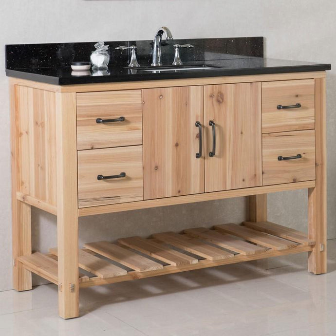 Bellaterra Home Vanity BellaTerra Home 48 in Single Sink Vanity-Solid Fir-Natural 6003-48-NL-BG