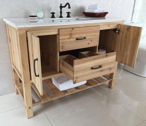 Bellaterra Home Vanity BellaTerra Home 48 in Single Sink Vanity-Solid fir-Natural 6004-48-NL-JW
