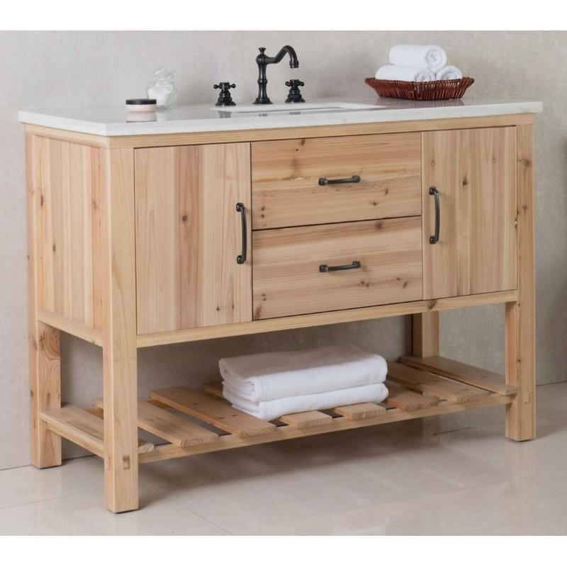 Bellaterra Home Vanity BellaTerra Home 48 in Single Sink Vanity-Solid fir-Natural 6004-48-NL-JW
