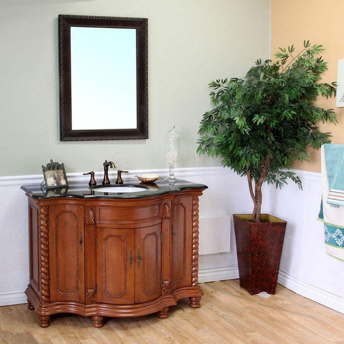 Bellaterra Home Vanity BellaTerra Home 48 in Single Sink Vanity-Wood-Light Walnut 600161-LW-BG