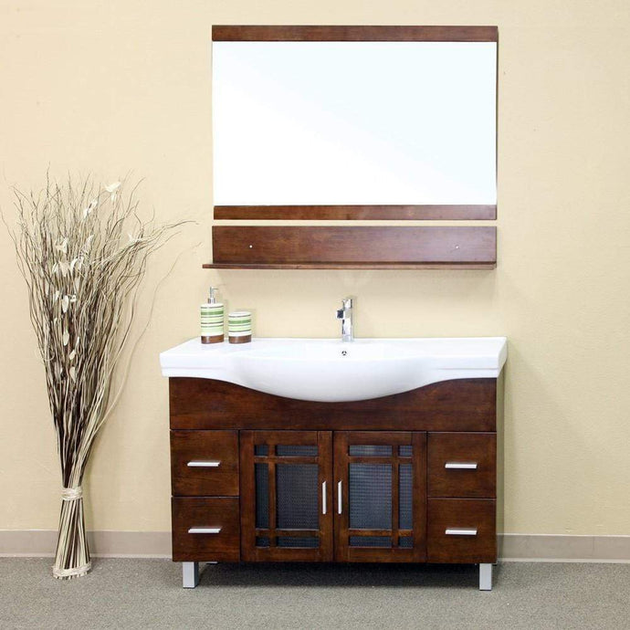 Bellaterra Home Vanity BellaTerra Home 48 in Single Sink Vanity-Wood-Walnut 203138