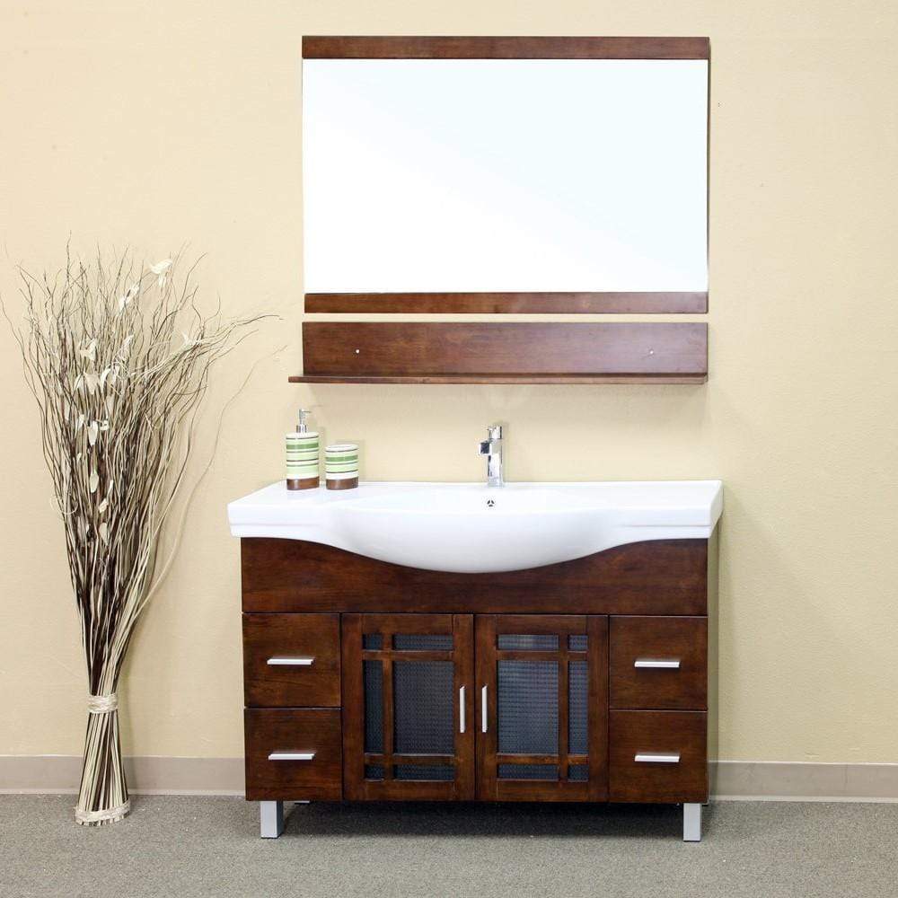 Bellaterra Home Vanity BellaTerra Home 48 in Single Sink Vanity-Wood-Walnut 203138