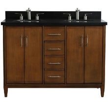 Load image into Gallery viewer, Bellaterra Home Vanity BellaTerra Home 49&quot; Double sink vanity in Walnut finish with Black galaxy granite and oval sink 400901-49D-WA-BGO